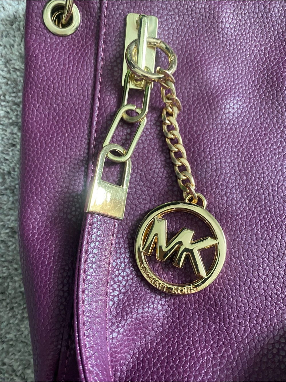 Michael Kors Plum Leather Shoulder Tote-Mew without tags - Picture 4 of 10